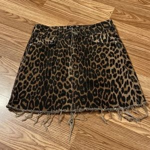 Cheetah print denim skirt - trf collection by ZARA